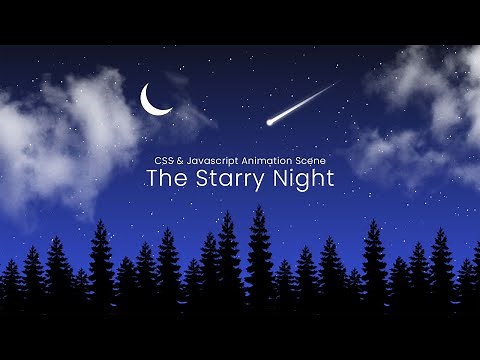 Starry Night Website Banner Animation Effects using CSS & Vanilla Javascript | CSS Banner Animation