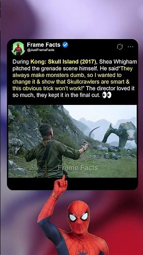 When filming Kong: Skull Island (2017), Shea Whigham insisted on getting this one moment right