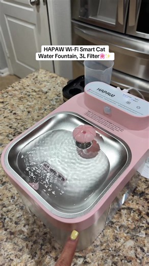 HAPAW Wi-Fi Smart Cat Water Fountain, 3L Filter-Free Plug-In Dispenser with 2.4GHz App Remote Control & Alerts, 5000mAh Battery, Mode 2, Separated Clean-Waste Water, Multiple Power Supply Options for Cats