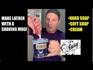 How To Make Shaving Lather with a Mug: Hard-Soft-Soap-Cream #shaving #cream #brush #soap #skincare