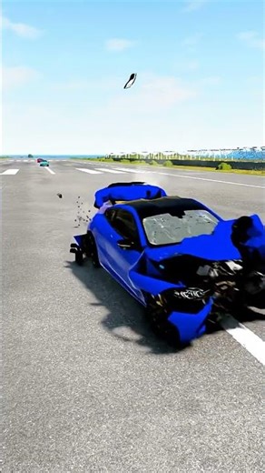 Yellow Sports Car vs Spike Trap – Insane Crash Test | BeamNG.drive