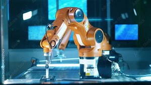 Automated device is relocating small objects in the laboratory