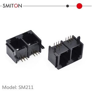 [Hot Item] Telephone Dual Port 6p6c Rj12 Female PCB Jack