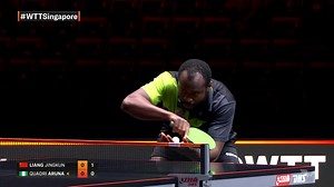 536K views · 4.8K reactions | Match Highlights |  Quadri Aruna ⚔️ Liang Jingkun  Catch up on the best action from THE match of day 2 at #WTTSingapore ! #WTTCupFinals | World Table Tennis | Facebook