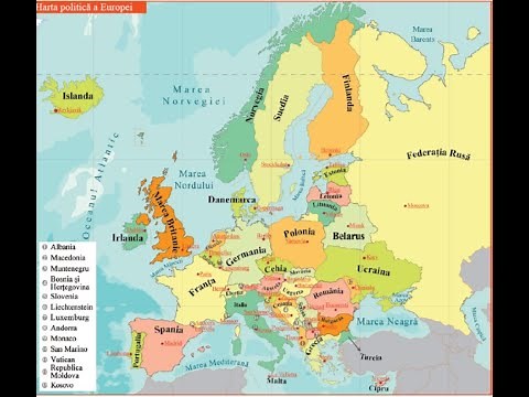 Europe - Political Map. States and Regions - Europe Geography Video Lesson (2)