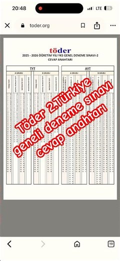 Töder 2.Türkiye geneliTüm dersler cevap anahtarı. #töder #toder #yks #fizik