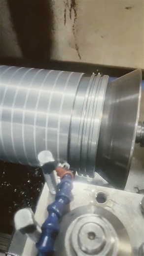 CNC Turning Machine Spiral Thread Machining | OD Grooving Process 🔥#spiralthread #grooving #shorts