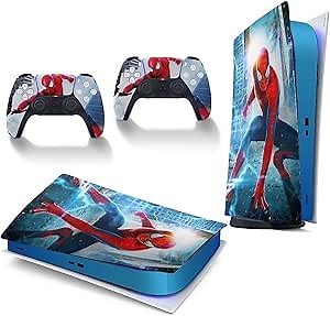 Stickers for PS5 Digital Edition Anime Vinyl Console and Controller Skin,Wrap for Play-Station 5 Accessories Cover Skin,Compatible with Play-Station 5 Style P