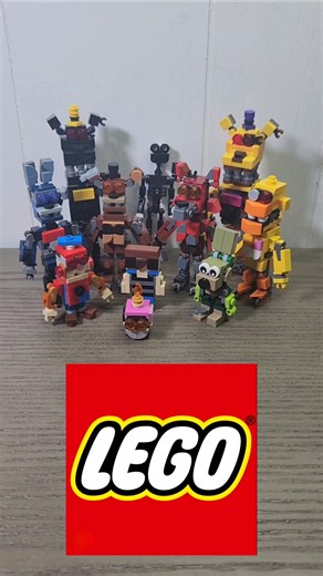 LEGO FNAF 4 | ALL Fnaf 4 Characters at Minifigure Scale! #fnaf4 #fredbear #lego #nightmare #fyp #moc