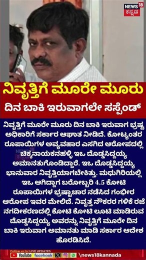 Officer Suspended 3 Days Before Retirement | ನಿವೃತ್ತಿಗೆ ಮೂರೇ ಮೂರು ದಿನ ಬಾಕಿ ಇರುವಾಗಲೇ ಸಸ್ಪೆಂಡ್‌