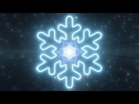 Winter Snowflake Shape Icy Cold Christmas Holiday Neon Lights Tunnel 4K Motion Background for Edits