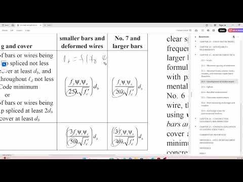 Development Length ACI 318-14 Chapter 25
