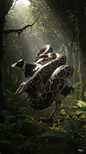 Rescue team saved cow from python 😭😭 #shorts