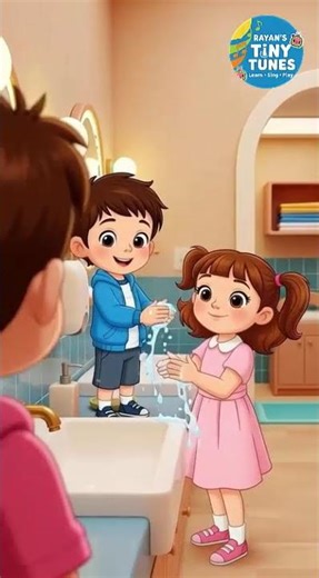The Hand-Wash Splash Dance 🧼💦 Fun Kids Hygiene Song! #Shorts