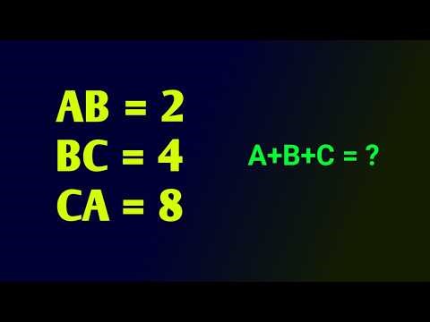 Easy process Math Olympiad | ab=2 bc=4 ca=8 a+b+c=? e481 se1me