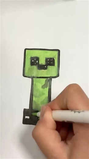 I Drew a Minecraft Creeper by Hand… and It Looks Too Real 😳❤️