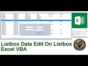 Listbox Data Edit On Listbox Userform Excel VBA