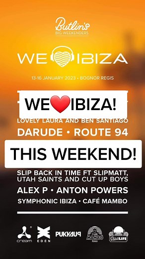 WE ❤️ IBIZA We're back at @butlinsbigweekenders this weekend ready for WE❤IBIZA! See you Friday! 🎶 #symphonicibiza #orchestra #weloveibiza #we❤️ #ibiza #butlinsbognorregis #butlinsbigweekenders