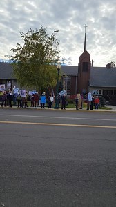 A "No Kings" protest is underway at the Main Street intersection in Grangeville, being met with a counter pro-Trump gathering. | Idaho County Free Press