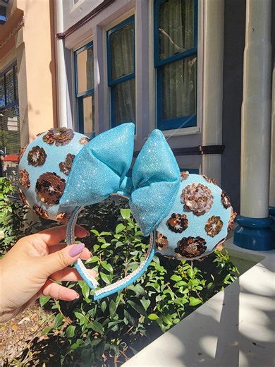 Icy Blue Glitz Sequin Ears - Etsy