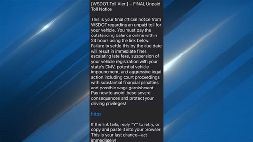 Washington drivers warned of aggressive Good To Go! text, email scam