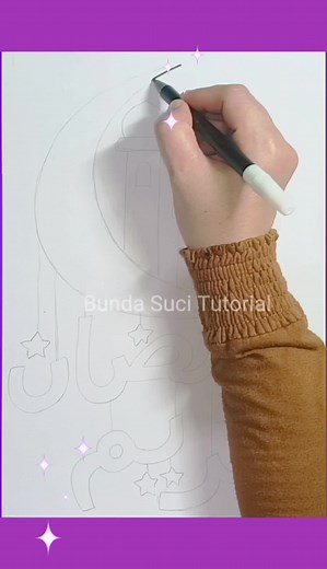 Menggambar Kaligrafi Tema Ramadhan dan Mewarnainya dengan Mudah