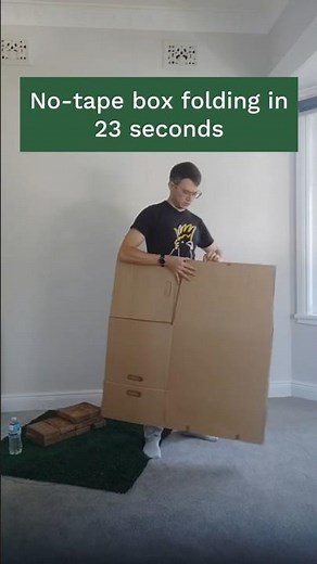 23 sec to fold a no tape moving box