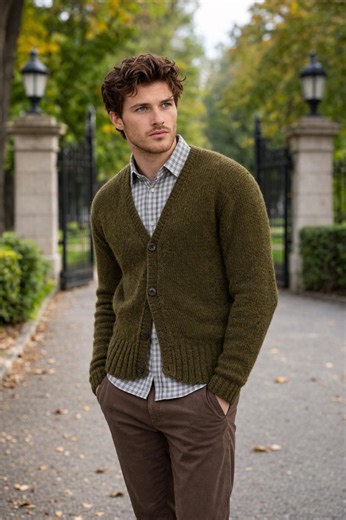 Mens V-neck Cardigan Knitting Pattern PDF, Classic Aran Sweater, Vintage Style Knitwear (digital Download) - Etsy