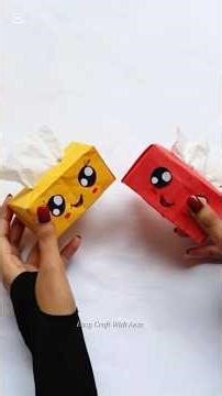 Paper Tissue box| Mini Tissue box| Tissue box | paper crafts#papertissuebox #ytshorts #viralshorts