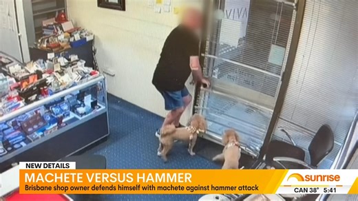 A 68-year-old Brisbane coin shop owner successfully defended himself against two hammer-wielding attackers disguised as delivery drivers in Clayfield. Despite recently undergoing cancer treatment, Andrew managed to push the intruders out, lock the door, and retrieve a machete to scare them off. The would-be robbers fled empty-handed, with police continuing their search for the suspects. | Sunrise