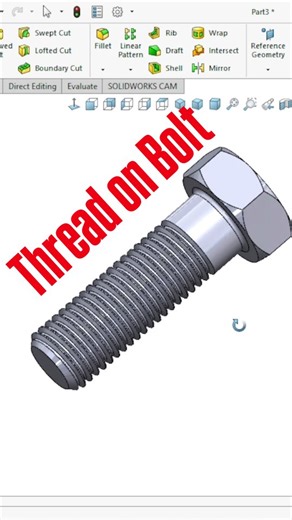 Hitesh Malviya on Instagram: "How to apply perfect thread on Bolt .... solidworks tips😃 #solidworkstips #solidworks #solidworkstutorial #cad #followus #solidworkseducation #malviyacad #malviyacadsolution"
