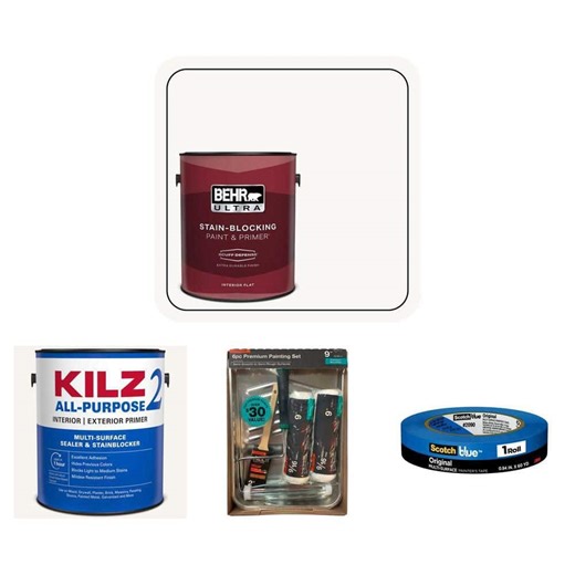 Paint & Prime Kit - Ultra Pure White Paint, ScotchBlue Tape, KILZ 2 Primer and Paint Kit Combo (6-Piece) - The Home Depot