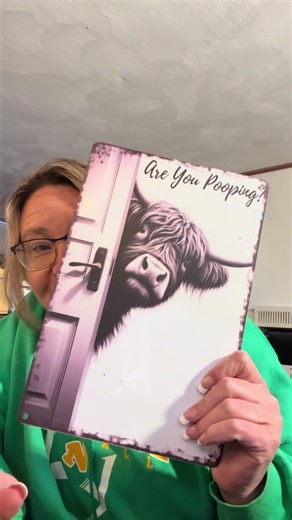 Highland Cow Are You Pooping Sign #highlandcow #bathroomdecor