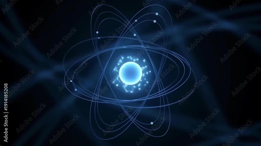 Pauli Exclusion Principle Visualization – Electrons Occupying Distinct Orbitals in a Glowing Atomic Model