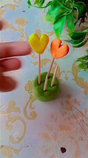 DIY rainbow heart cake making with clay art #trending #shorts