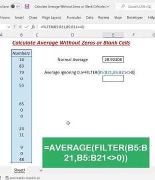 Calculate Average ignoring Zeros or Blank cells - Two Formulas