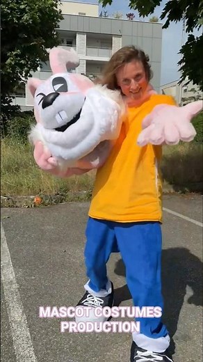 Rabbit Mascot Costume / Serge Lapin for media projects and events for Paris metro underground