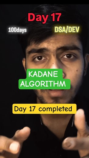 #day17#100dayschallenge#dsa#maxsum#subarray#array#algorithm#kadane#youtubeshorts#coder#coding#trend