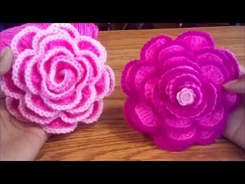 Crochet very easy big flower for hat