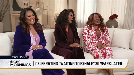 “You can be and do just about anything you dream of”: Angela Bassett, Loretta Devine and Lela Rochon are looking back at their beloved film, “Waiting to Exhale,” which premiered 30 years ago this month. They told Gayle about the film’s message, improvising on set and remembering their fourth co-star, Whitney Houston, who died in 2012: “She stood up for us.” | CBS Mornings