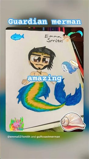 The merman looks handsome and is ready to serve for the royal family #merman