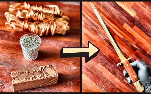 [bigstackd casting] 废金属的ww1青铜刺刀 - 金属熔化 - bigstackd casting