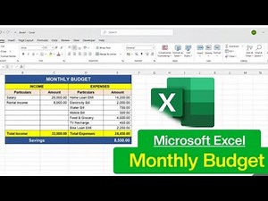 How to Create Simple Monthly Budget in Microsoft Excel | Monthly Budget in Excel.