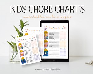 Editable Daily Chore Checklist for Kids, Kids Chore Charts, Kids Checklist, Fillable Chore Chart - Etsy Australia