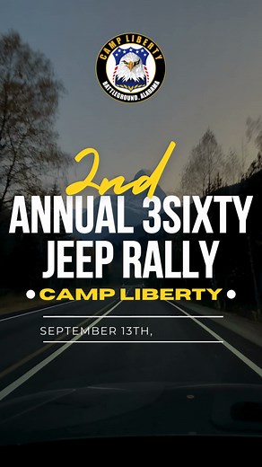 Join us for the 3SIXTY Jeep Rally at Camp Liberty! 🚙 We're seeking cadets to volunteer for various roles, including Security and Parking Control, Staffing the Command Post, and Medical Support for our graduates. Enjoy exciting features like Show N Shine, RTI Competition, Sound Off, Night Glow, Food Trucks, Vendors, and 50/50 Raffles. Enjoy live music from Brett Carlisle & Jeremy Rowe, as well as a special Sunday service with Redeemed Ministries. Food and lodging are provided. Don't miss out on 