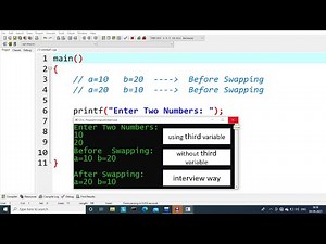 Mind Luster - Learn c program to swap two numbers | learn coding