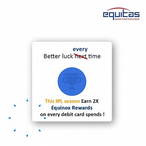 3.2K views · 59 reactions | Earning reward points are always sweet ! This IPL Season, earn 2X Equinox points on your every debit card spends with Equitas. #IPL2021 #Rewardpoints #EquitasDebitcards #EquitasBank | Equitas Small Finance Bank | Facebook