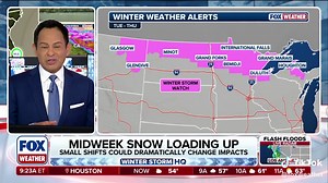 ❄️ WINTER’S GRIP: A complex winter storm is forecast to move from Tuesday night through Thursday, stretching over 1,000 miles across the Northern Tier. While the exact storm track remains uncertain at this time, it could bring everything from a wintry mix, heavy snow, ice, and freezing rain. Stick with FOX Weather for the latest updates: #snow #rain #winterstorm #ice #FoxWeather