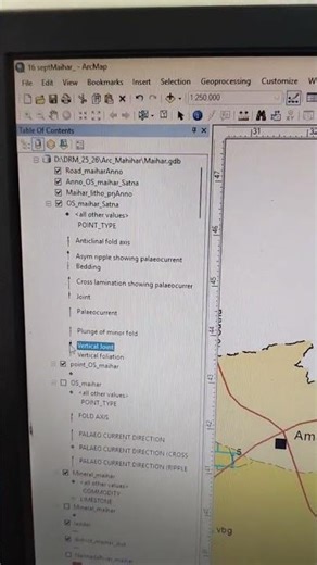 structural Data in geological map #map #geology #video #shorts #structural #data #arcgis #geologist