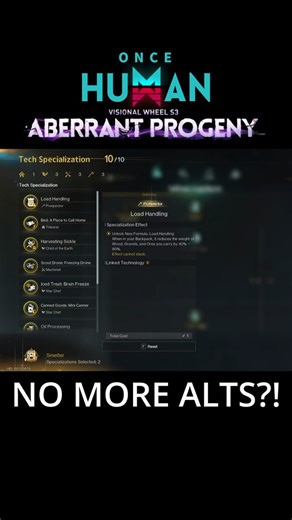 Tech Specs Revamp - Fixed Alt Accounts Problem? | Once Human News & Updates